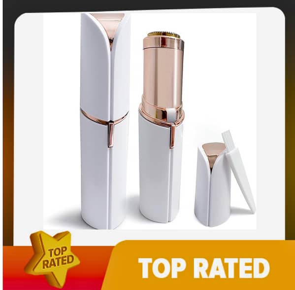 USB Rechargeable Flawless Facial Hair Remover Trimmer for Women - Painless Lipstick-Shaped Hair Removal Device for Upper Lip and Face