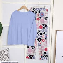 2 pic woman/stitched plain night suit