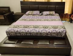 Bed, Side table, Dressing table and Spring Mattress for Sale