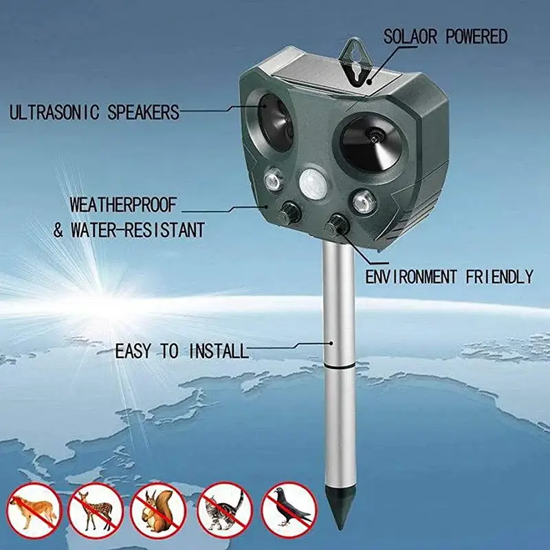 outdoor & indoor Solar birds Ultrasonic Animal Repeller waterproof — photo 3