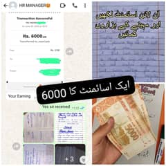 hand writing assignment data entry or typing work available
