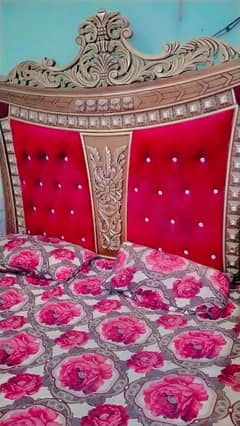 double bed with side tables, dressing and show case