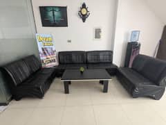 SOFA OFFICE BLACK 8 seats