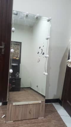 Full size mirror with wooden work