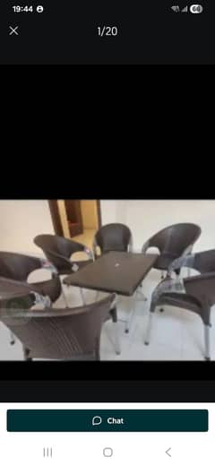 PLASTIC OUTDOOR GARDEN CHAIRS TABLE SET AVAILABLE FOR SALE