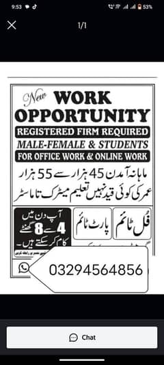 we are available online job in online marketing