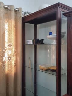 Glass SideBoard with Wooden Finishing