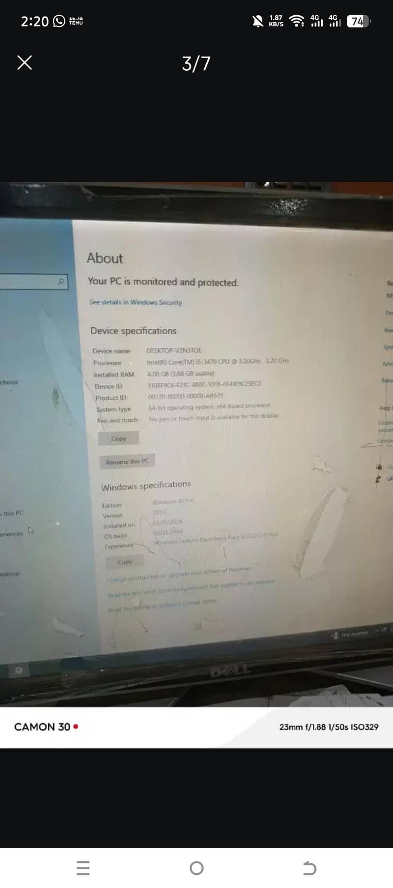 Complete Computer with Slim DELL Led & CPU 8