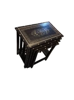 Black Rosewood Nesting Table NestSet for Sale
