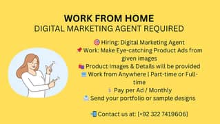 Hiring Digital Marketing Agent - Work from Home | Commission Based