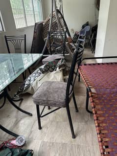 Dinning table with 2 set of 3 chairs