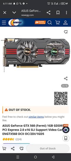 Asus GTX 560 graphic card 1 gb