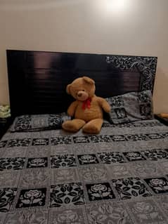 new bed with dressing and side tables colour black with silver work