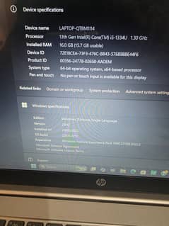 Hp Laptop 13th genration core i5 16gb 500gb like new