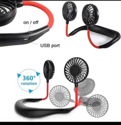 Portable foldable neck fan