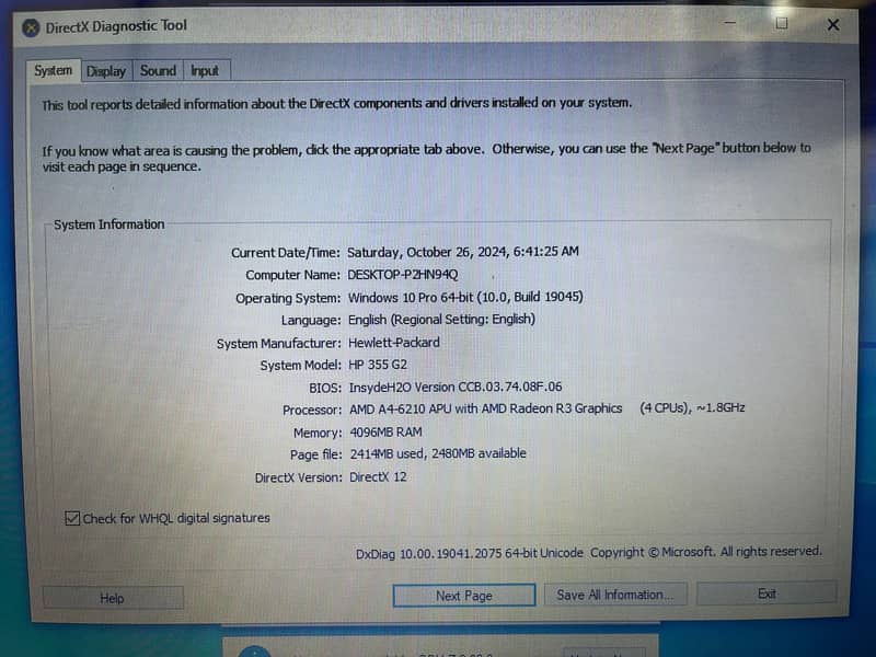 HP 355 G2  (Card 02 GB AMD Radeon) ,  (0322-8832611) 9