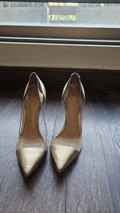 Gianvito rossi plexiglass gold heel