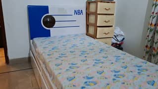 Single bed with bed drawer for 2 kids