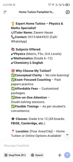 home tuition available