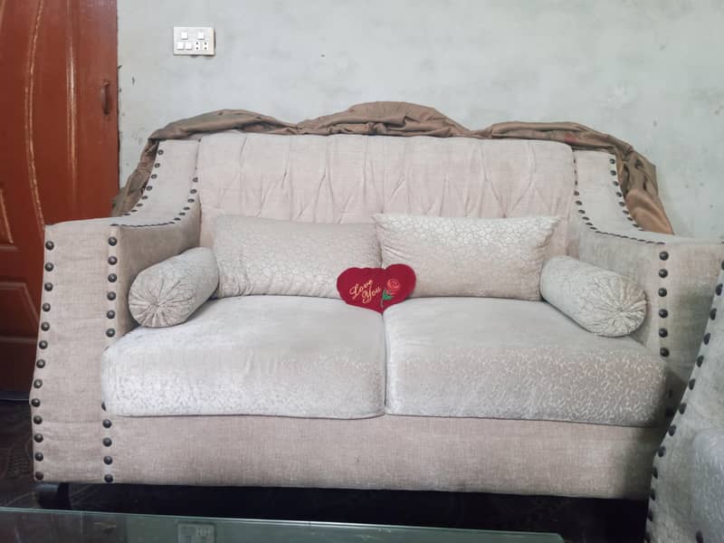 7 seater sofa set along with three tables (1 big table+2 small tables) 1