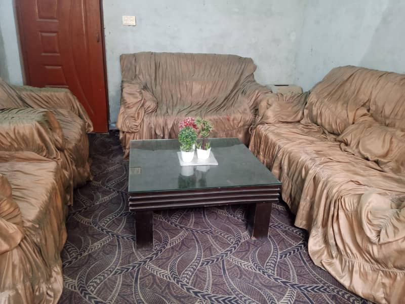 7 seater sofa set along with three tables (1 big table+2 small tables) 3