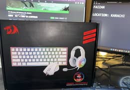 Redragon S129W Keyboard Mouse and Headsets Combo Set (3-in-1, White)