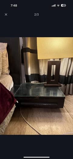 Bed with side tables and mattress