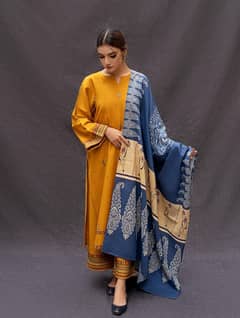 3 pcs Women's Unstitiched Embroidered Suit