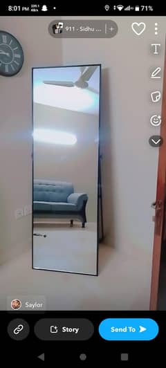 standing mirror with adjustable frame