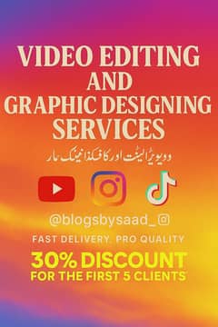 Video Editor and Graphic Designer Job WANTED ملازمت چاہیے