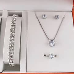 Artificial Jewellery Set – Necklace, Earrings, Ring & Bracelet Combo