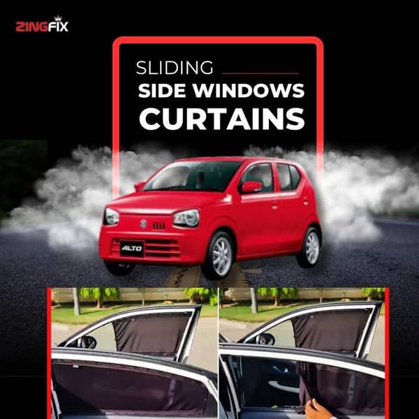 Zingfix Sliding Side Window Curtains for Suzuki Alto (2019–2025) – UV Protection & Privacy Shades