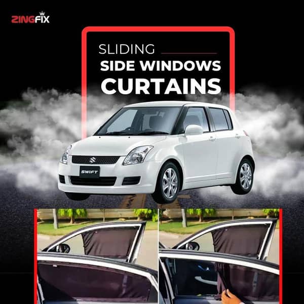 Zingfix Sliding Side Window Curtains for Suzuki Swift (2010-2021) – UV Protection & Privacy Shades