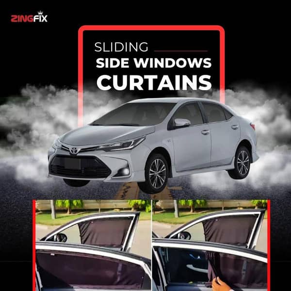 Zingfix Toyota Corolla Sliding Side Window Curtains (2022-2025) – Shades for UV Protection and Privacy
