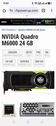 NVIDIA Quadro M6000 24Gb Graphics