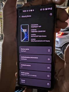 OnePlus 8 12/256  snapdragon 865 dual sim physical PTA approved