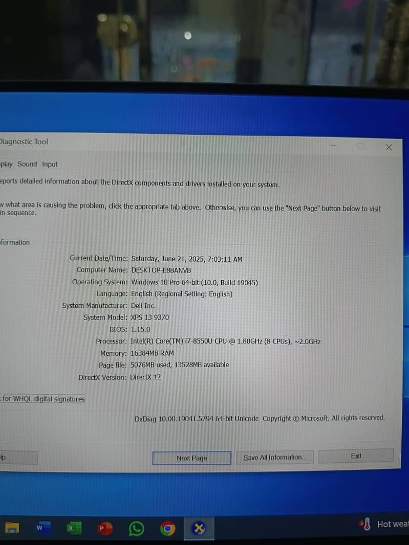 DELL XPS 9370 Core i7 8th Gen TOUCHSCREEN 4
