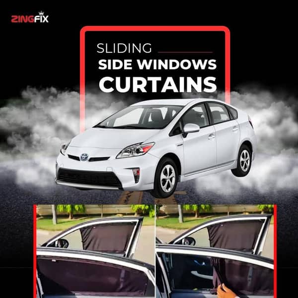 Zingfix Side Window Curtains for 2009-2015 Toyota Prius – Privacy Shades and UV Blockers