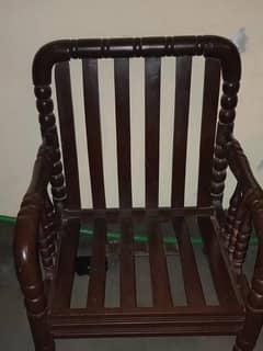 Wooden sofa.