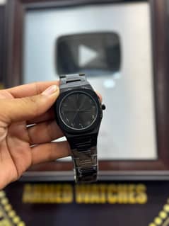 black steel aura watch