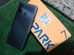 Tecno spark 7 10/10 phone with original charger and box