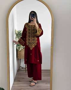 2 pcs women and girls stitched suit