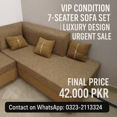 VIP Condition 7-Seater Sofa Set | Luxury Design | Urgent Sale