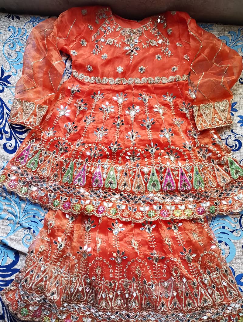 Fancy Mirror Work Frock & Sharara – Good Condition – Pick-up Only. 0