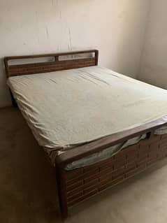 Double bed wooden with foam