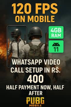 pubg 120 fps in your 4 gb mobile  just required android 11