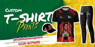 Sports shirts Printing. T shirts printing. Sports Kit trouser cap