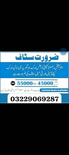 Staff required for office management and product selling
