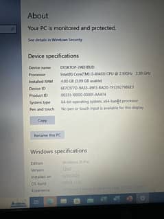 HP LAPTOP 4 gb ram core i3 8th gen windows 10 pro