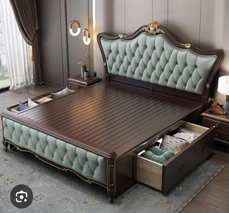 Double bed with to side table dressing table 0